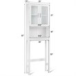 Pemberly Row Contemporary MDF and Glass Bathroom Spacesaver in White