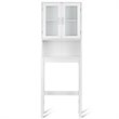 Pemberly Row Contemporary MDF and Glass Bathroom Spacesaver in White