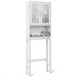 Pemberly Row Contemporary MDF and Glass Bathroom Spacesaver in White