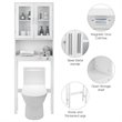 Pemberly Row Contemporary MDF and Glass Bathroom Spacesaver in White