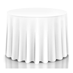 Pemberly Row 120&quot Round Polyester Fabric Tablecloth in White (Set of 10)