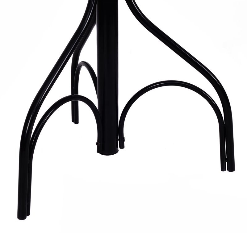 Pemberly Row Contemporary Steel Coat Rack with Triangle Base in Black