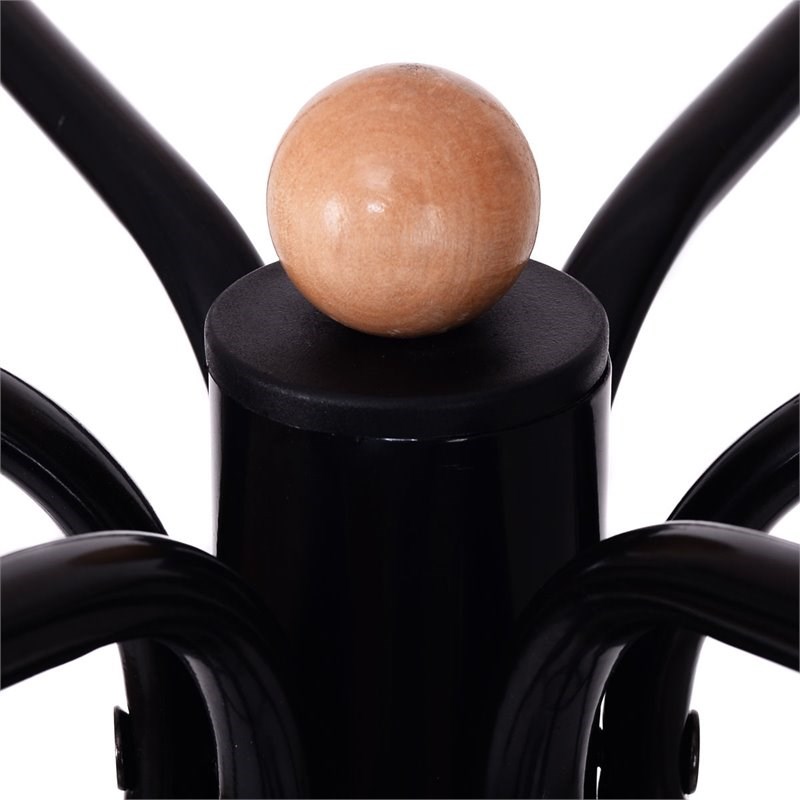 Pemberly Row Contemporary Steel Coat Rack with Triangle Base in Black