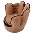 Pemberly Row Baseball Glove Shaped Faux Leather Kids Armrest Chairs in Brown