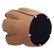 Pemberly Row Baseball Glove Shaped Faux Leather Kids Armrest Chairs in Brown