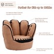 Pemberly Row Baseball Glove Shaped Faux Leather Kids Armrest Chairs in Brown