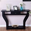 Pemberly Row Contemporary Wood Accent Console Table with Drawer in Black