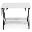 Pemberly Row MDF and PVC Folding Sewing Table with Adjustable Platform in White