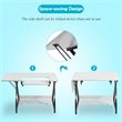 Pemberly Row MDF and PVC Folding Sewing Table with Adjustable Platform in White