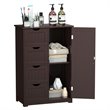 Pemberly Row MDF Board Free Standing Storage Cabinet w/ 2 Shelves in Brown