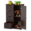 Pemberly Row MDF Board Free Standing Storage Cabinet w/ 2 Shelves in Brown