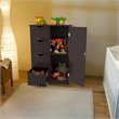 Pemberly Row MDF Board Free Standing Storage Cabinet w/ 2 Shelves in Brown