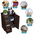 Pemberly Row MDF Board Free Standing Storage Cabinet w/ 2 Shelves in Brown