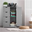 Pemberly Row MDF Board Free Standing Storage Cabinet w/ 2 Shelves in Gray