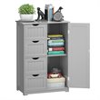 Pemberly Row MDF Board Free Standing Storage Cabinet w/ 2 Shelves in Gray
