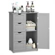 Pemberly Row MDF Board Free Standing Storage Cabinet w/ 2 Shelves in Gray