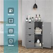 Pemberly Row MDF Board Free Standing Storage Cabinet w/ 2 Shelves in Gray