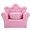 Pemberly Row Contemporary Polyurethane Kids Sofa with Ottoman in Pink