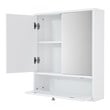Pemberly Row Wood Wall Mount Bathroom Cabinet with 2 Mirrors in White