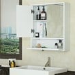 Pemberly Row Wood Wall Mount Bathroom Cabinet with 2 Mirrors in White