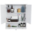 Pemberly Row Wood Wall Mount Bathroom Cabinet with 2 Mirrors in White