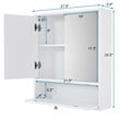 Pemberly Row Wood Wall Mount Bathroom Cabinet with 2 Mirrors in White