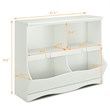 Pemberly Row Contemporary MDF Multi-bin Kids Toy Storage Organizer in White