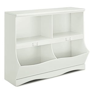 Pemberly Row Contemporary MDF Multi-bin Kids Toy Storage Organizer in White