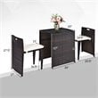 Pemberly Row 3-piece Contemporary Rattan and Steel Patio Bistro Set in Brown
