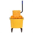 Pemberly Row 35-quart Plastic Side Press Wringer Mop Bucket in Yellow