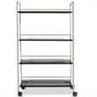 Pemberly Row 4-tier Steel Multifunction Rolling Storage Cart in White/Black