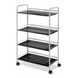 Pemberly Row 4-tier Steel Multifunction Rolling Storage Cart in White/Black