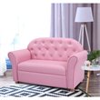 Pemberly Row Contemporary Polyurethane Princess Kids Armrest Sofa in Pink