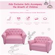 Pemberly Row Contemporary Polyurethane Princess Kids Armrest Sofa in Pink