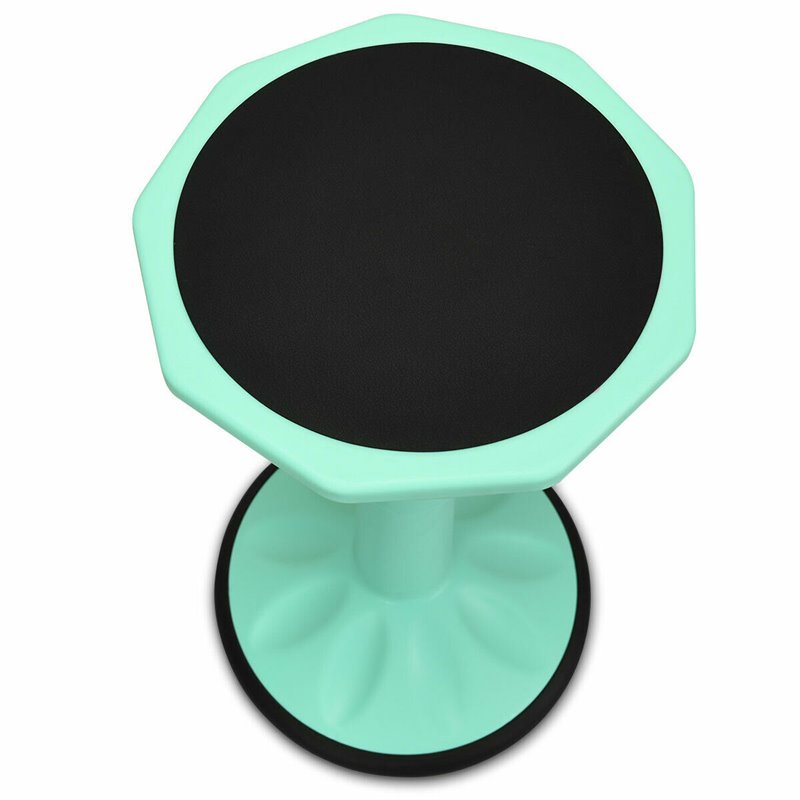 Pemberly Row Contemporary Plastic Wobble Sitting Stool in Mint Green