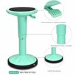 Pemberly Row Contemporary Plastic Wobble Sitting Stool in Mint Green