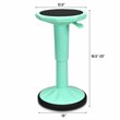 Pemberly Row Contemporary Plastic Wobble Sitting Stool in Mint Green