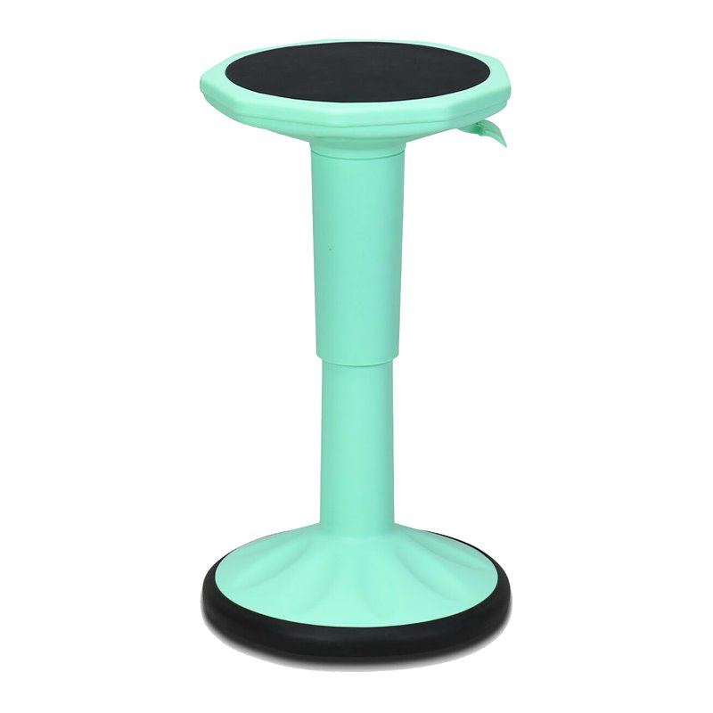 Pemberly Row Contemporary Plastic Wobble Sitting Stool in Mint Green