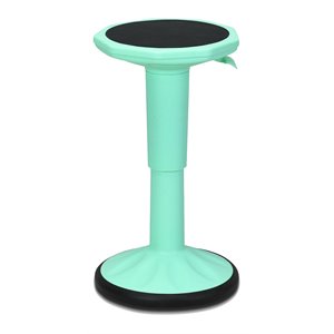 Pemberly Row Contemporary Plastic Wobble Sitting Stool in Mint Green