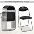 Pemberly Row U-shaped Contemporary Metal Folding Chairs in Black (Set of 6)