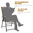 Pemberly Row Steel & Fabric Patio Folding Chair with Armrest in Brown (Set of 2)