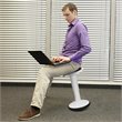 Pemberly Row Contemporary Plastic Wobble Sitting Stool in White Finish