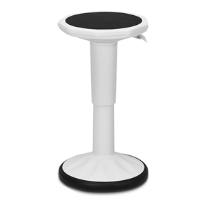 Pemberly Row Contemporary Plastic Wobble Sitting Stool in White Finish