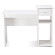 Pemberly Row Particle Board Computer Desk w/ 2 Open Shelves in White