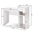 Pemberly Row Contemporary Particle Board Computer Desk w/ 2 Shelves in White