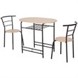 Pemberly Row 3-piece MDF and Steel Dining Set with Table and 2 Chairs in Natural
