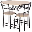 Pemberly Row 3-piece MDF and Steel Dining Set with Table and 2 Chairs in Natural