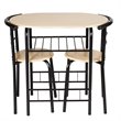 Pemberly Row 3-piece MDF and Steel Dining Set with Table and 2 Chairs in Natural