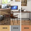 Pemberly Row Contemporary Particleboard and Steel Rolling Computer Desk in Brown