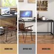 Pemberly Row Contemporary Particleboard and Steel Rolling Computer Desk in Black